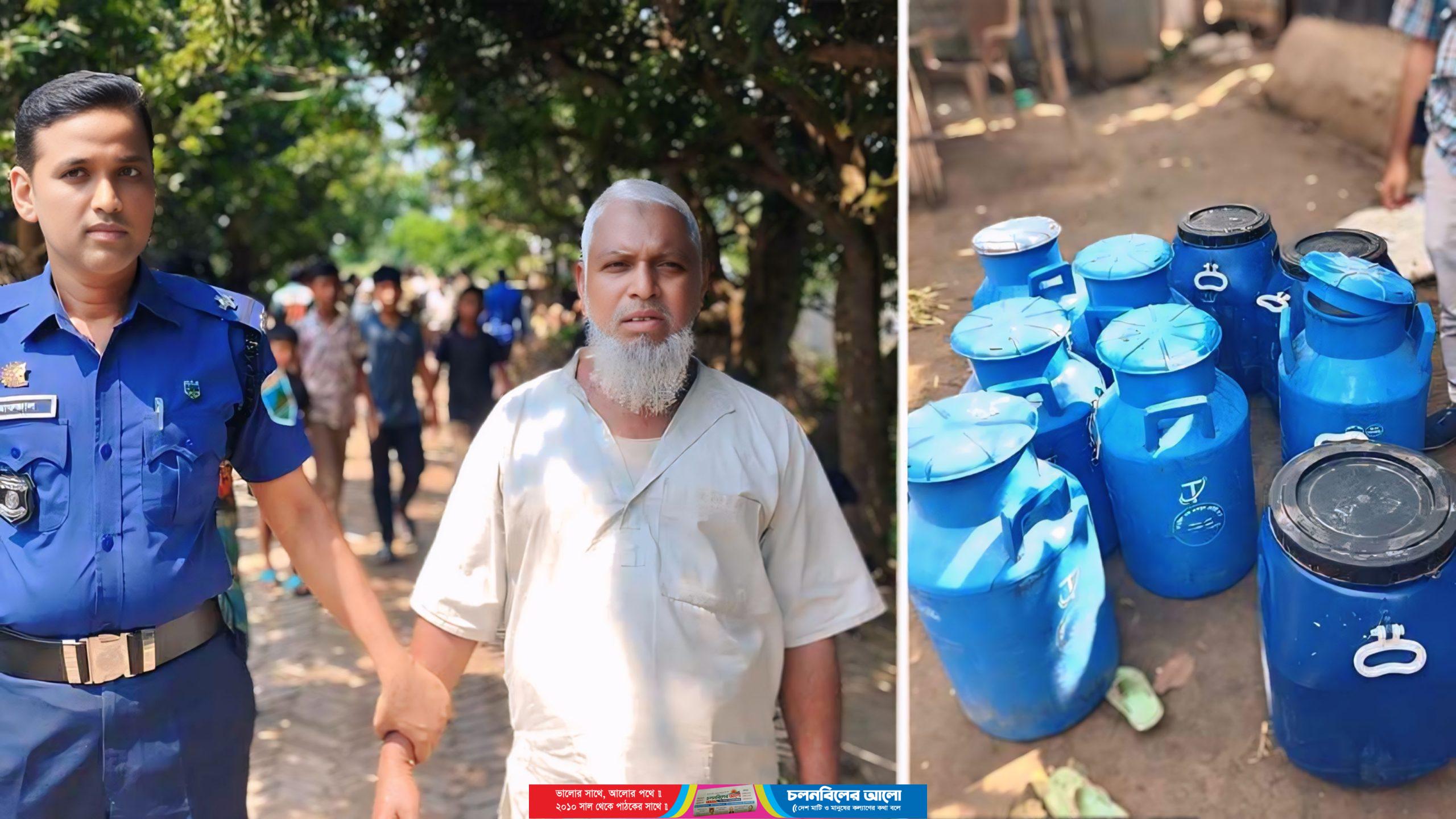 চাটমোহরে সাবেক কৃষক দল নেতার বাড়িতে নকল দুধের কারখানা, বিষাক্ত জেলিসহ আটক ১