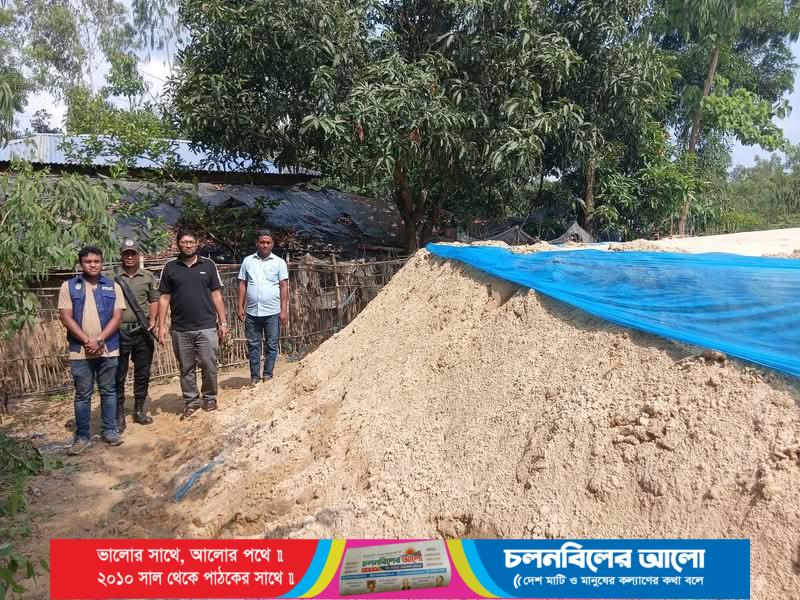 লামায় অবৈধভাবে বালু উত্তোলনে অভিযান, ৫ শ্যালো মেশিন ও বালু জব্দ