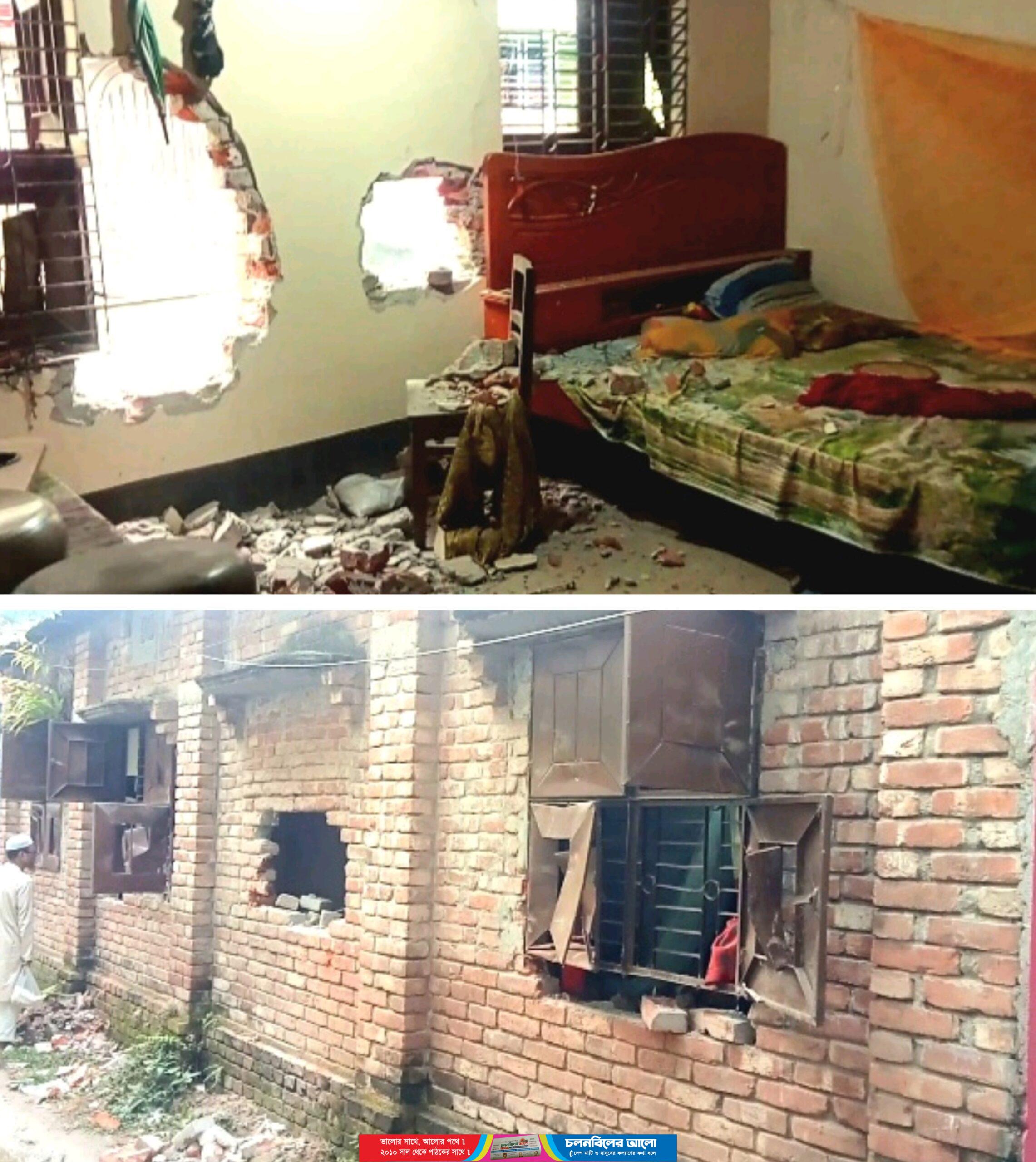 চাটমোহরে বিরোধপূর্ণ জায়গার বাড়িঘর ভাঙ্গুচুর,পরস্পর বিরোধি বক্তব্য